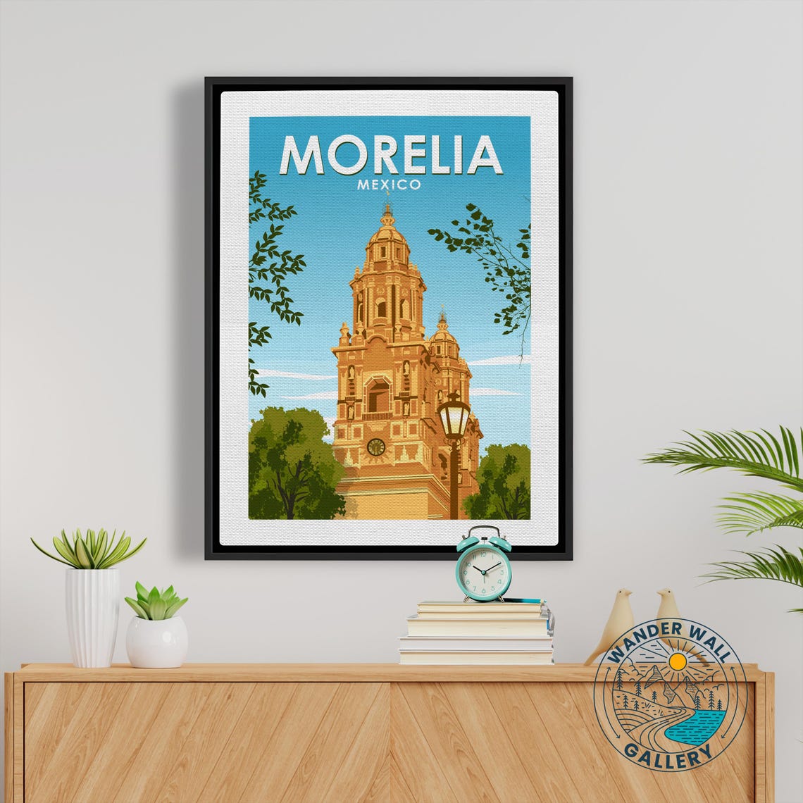 Morelia Cathedral Mexico Travel Poster Mexican Vintage Style Print Architecture Wall Art Personalized Home Decor Gift - Image 5