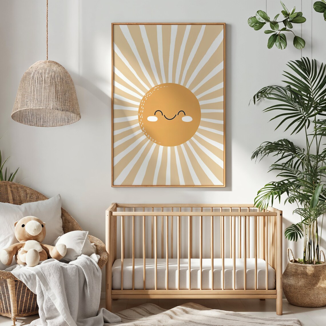 Smiling Sun Nursery Art Print, Whimsical Sunshine - Image 3