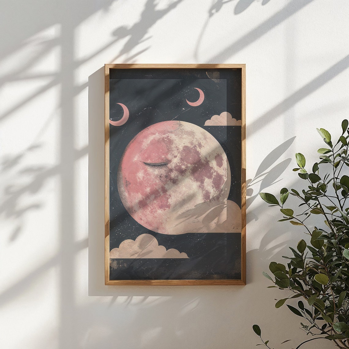 Sleeping Crescent Moon Print Celestial Nursery Wall Art Kids Space Themed Poster Whimsical Night Sky Decor Baby Room Gift - Image 4