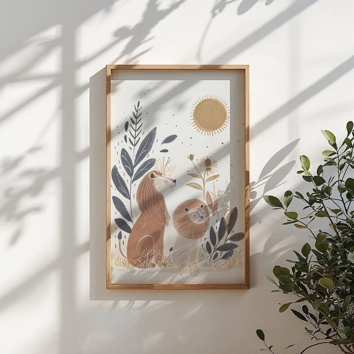 Lion Nursery Art Print, Safari Jungle Wall Decor - Image 4