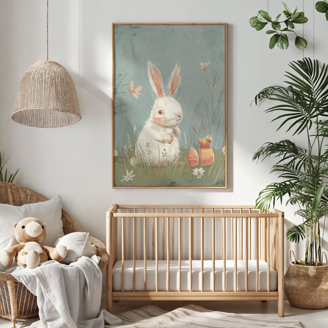 Easter Bunny Whimsical Nursery Art Print, Kids Room - Image 2