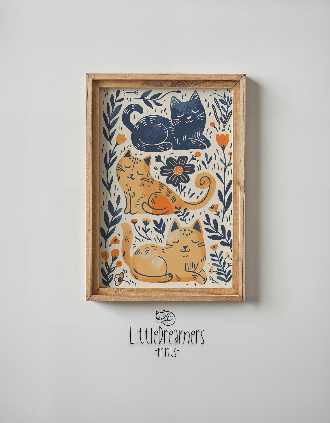 Whimsical Cat Nursery Wall Art, Playful Feline Poster - Image 6