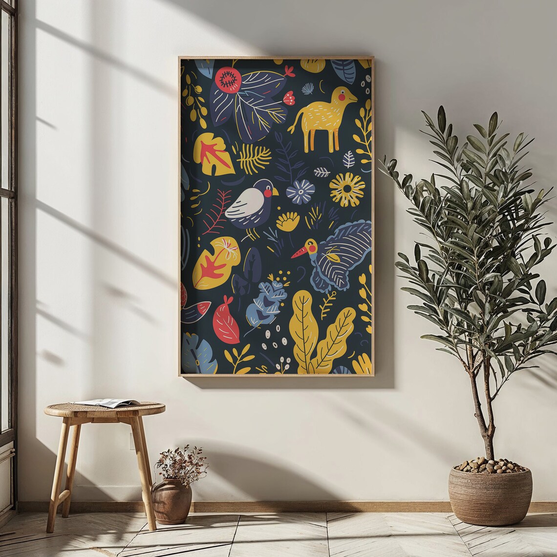 Whimsical Forest Animals Nursery Wall Art Kids Posters Decor Instant Colorful Nature Themed Background - Image 2