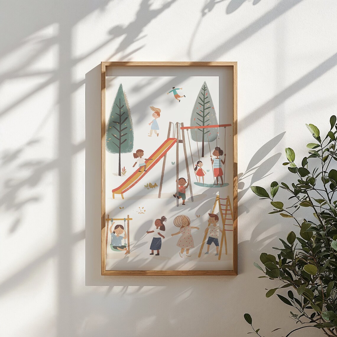 Playground Fun Children Playing Art Print for Nursery - Image 5