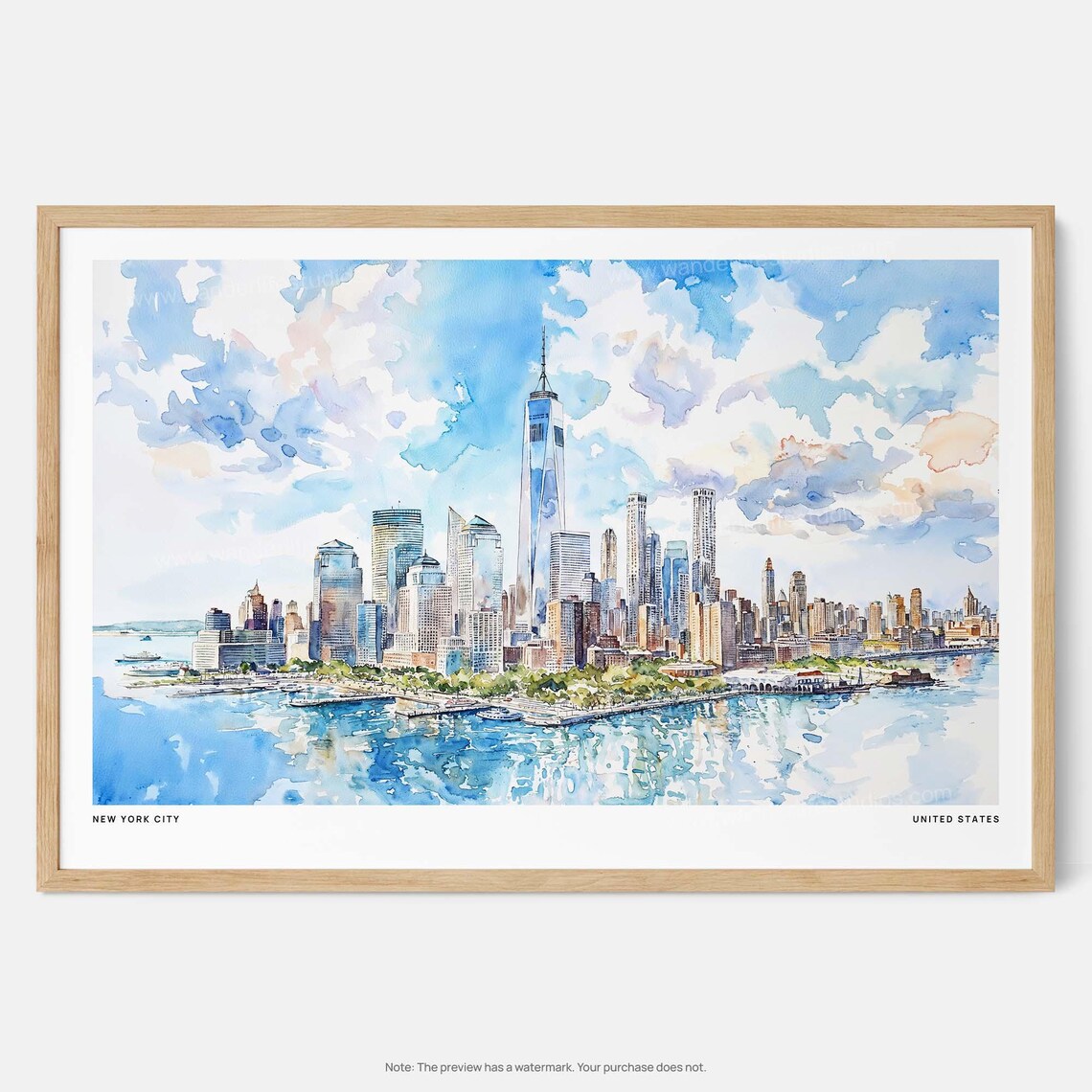 New York City Urban Landscape Wall Art Print