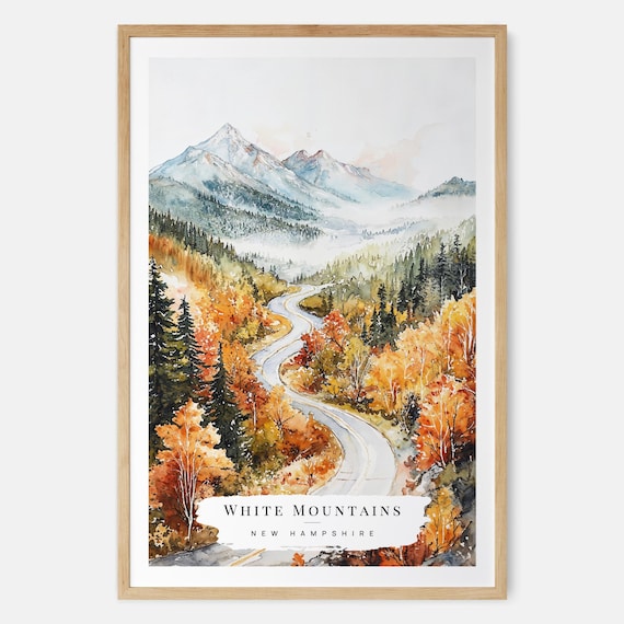 White Mountains New Hampshire Travel Poster
