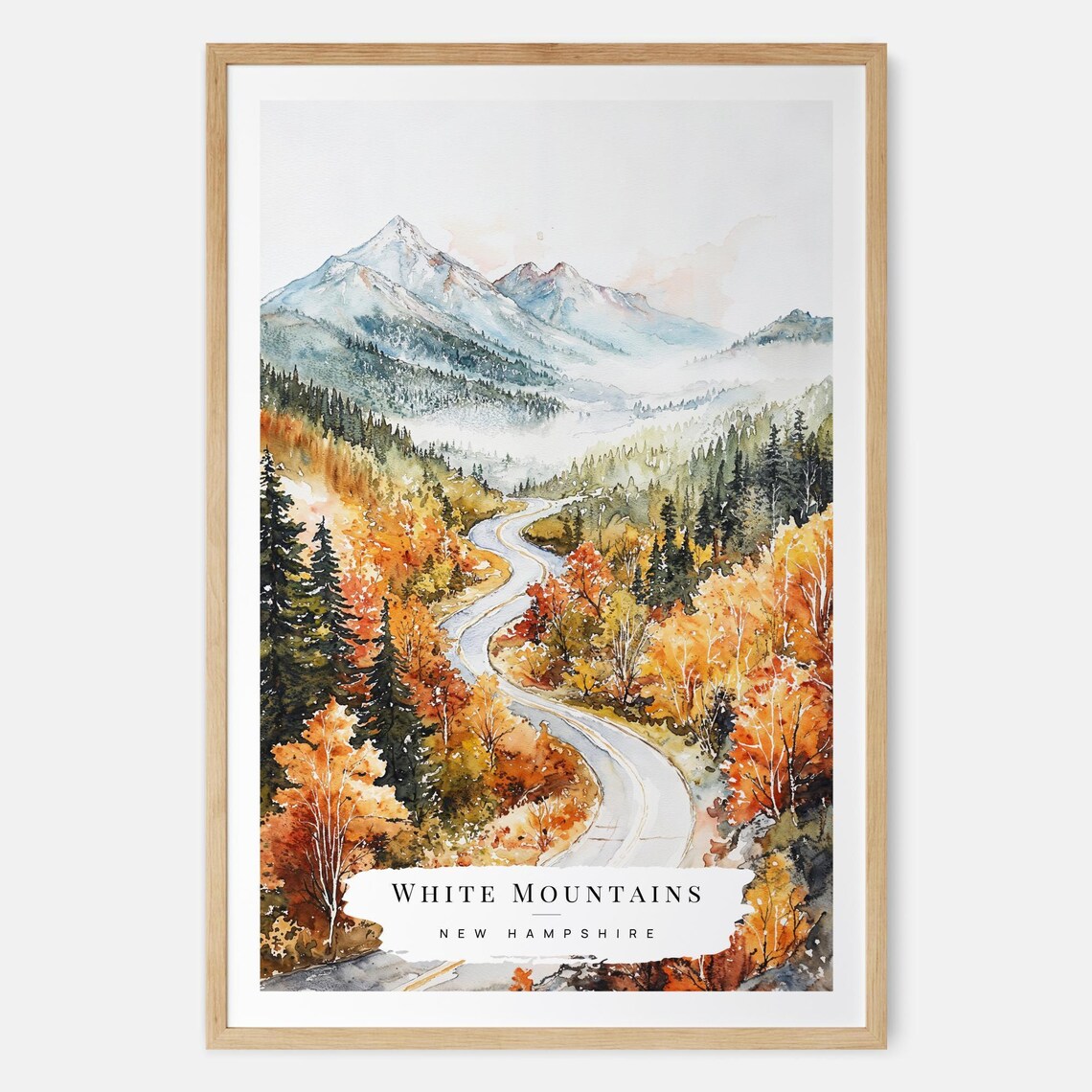White Mountains New Hampshire Travel Poster
