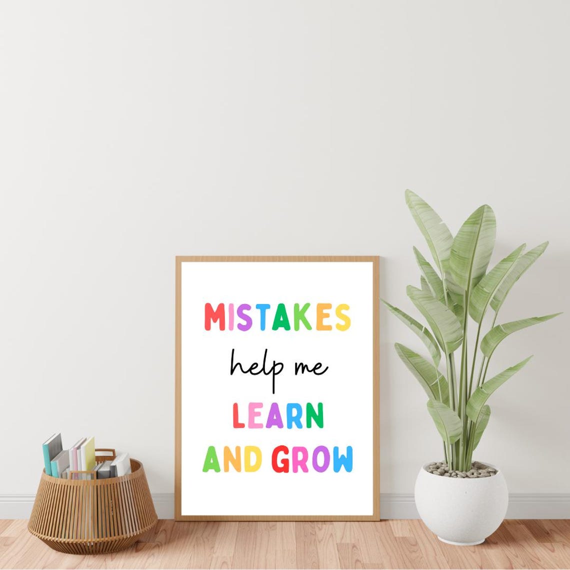 Mistakes Help Me Learn And Grow Rainbow Classroom Motivation Poster - Image 4