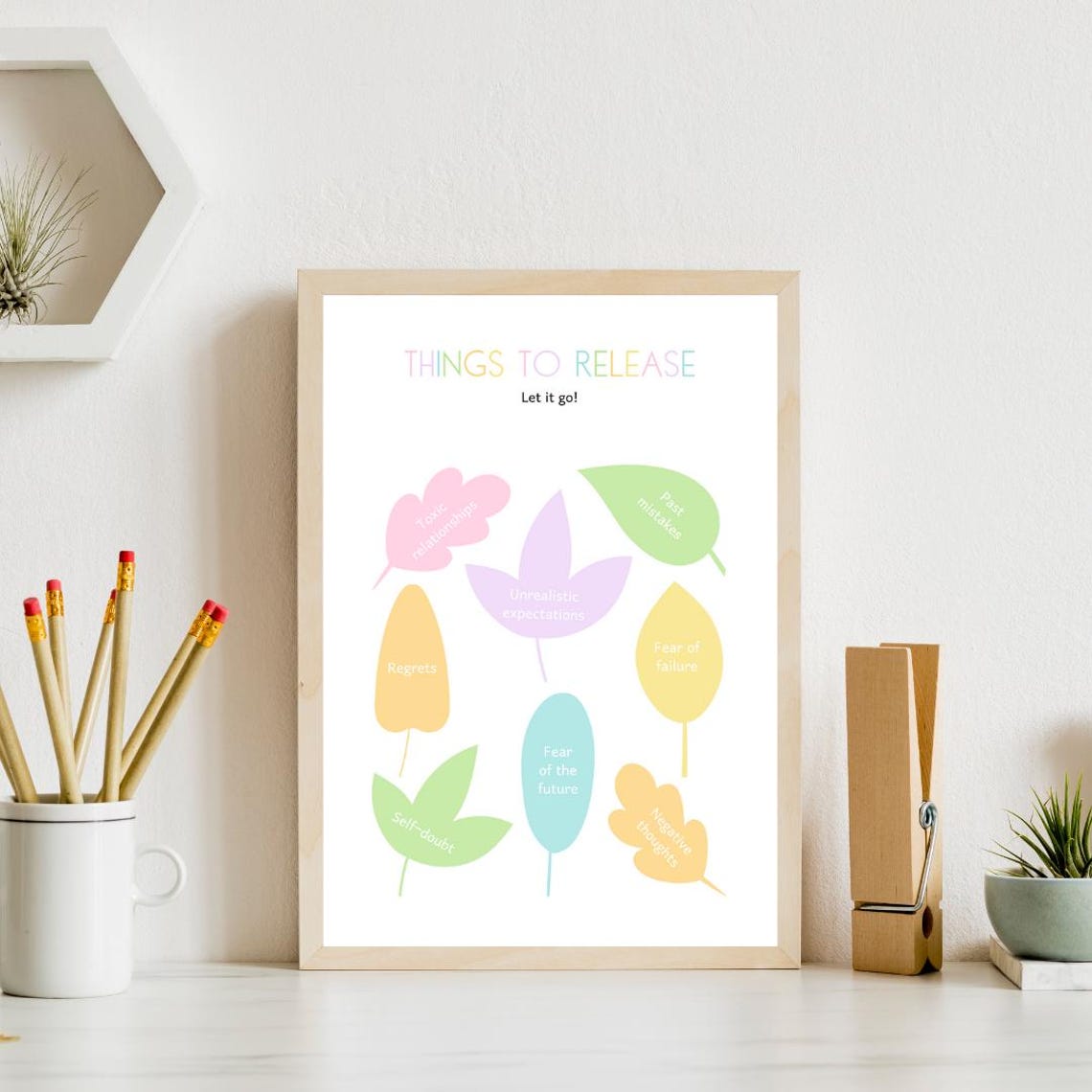 Things to Release Let It Go Poster for Kids Mindfulness Decor - Image 4