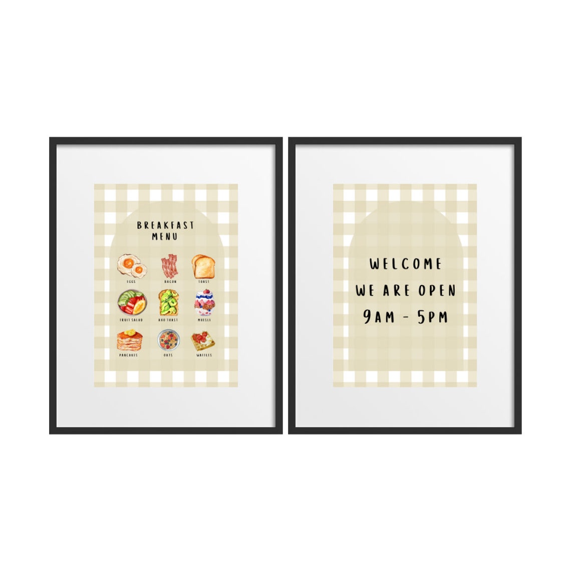 Kids Breakfast Restaurant Pretend Play Poster Set with Welcome Sign - Image 4