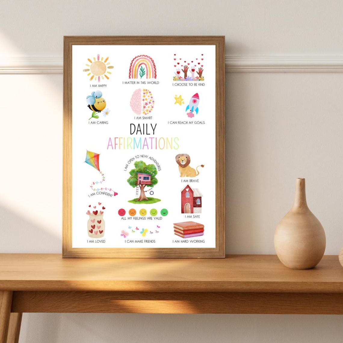 Daily Affirmations For Kids Illustrated Positive Quotes Poster Chart - Image 2