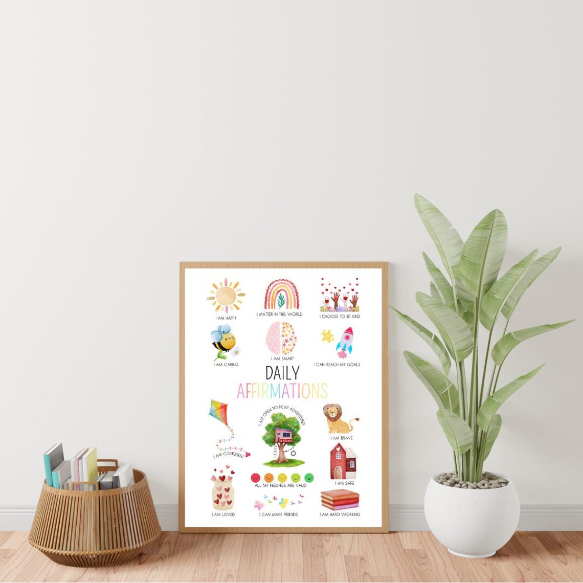 Daily Affirmations For Kids Illustrated Positive Quotes Poster Chart - Image 3