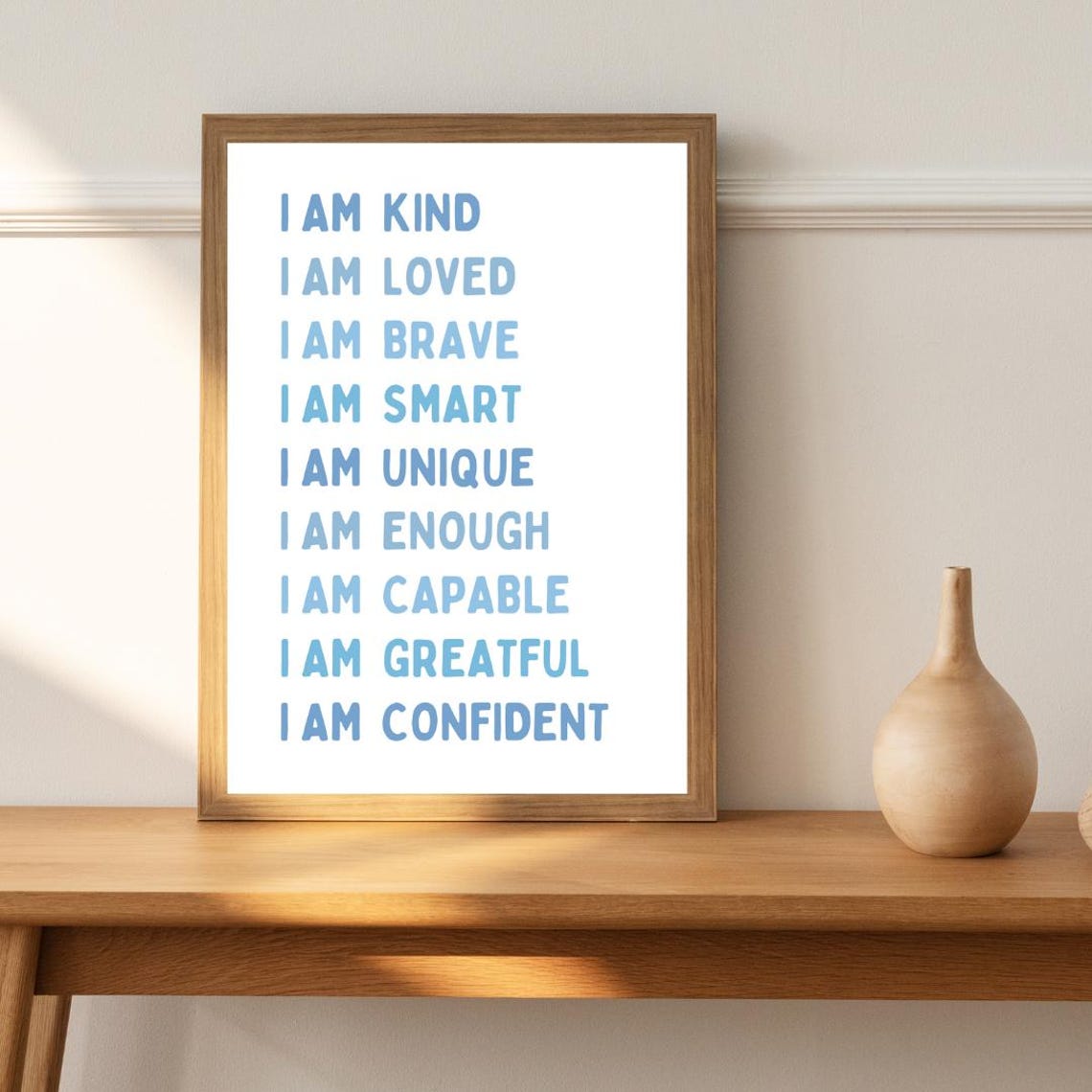 Blue I Am Affirmations Poster For Kids Playroom And Classroom Decor - Image 2