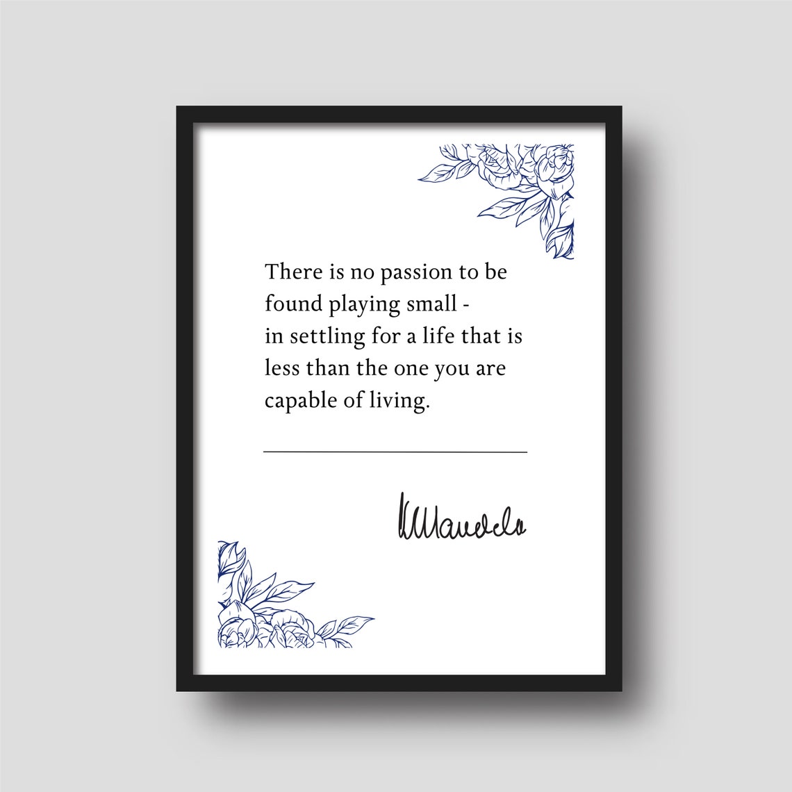 Nelson Mandela Playing Small Passion Quote Poster Live Your Potential - Image 3