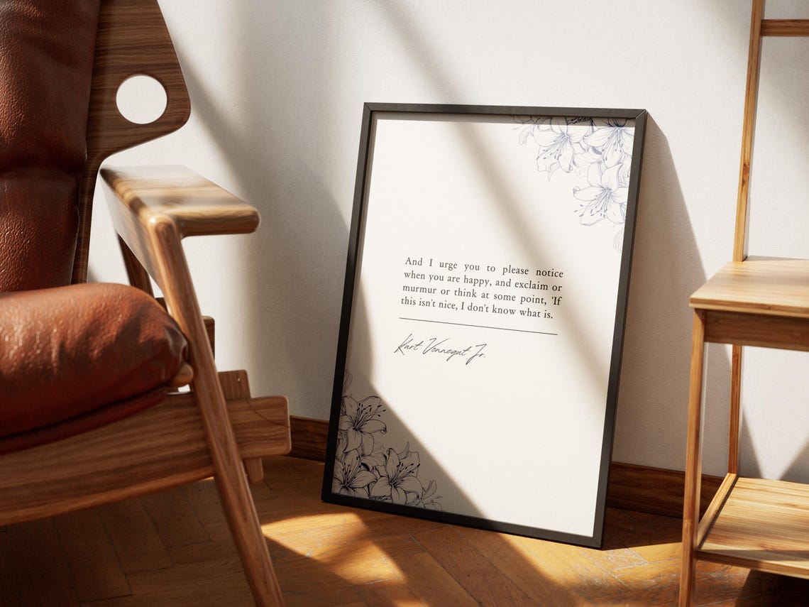 Kurt Vonnegut If This Isn't Nice Minimalist Black Quote Poster - Image 6
