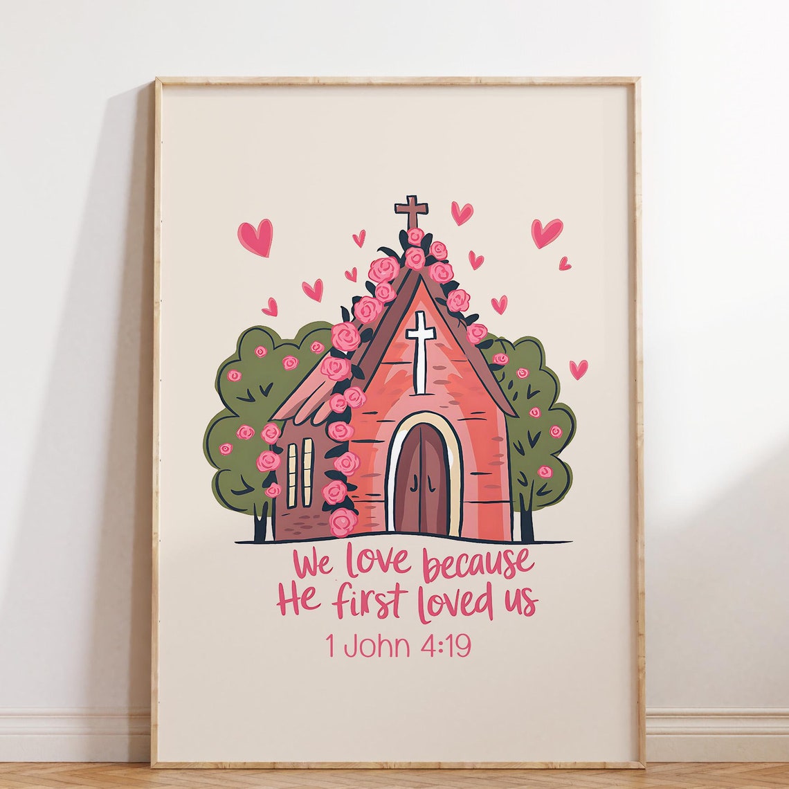Christian Wall Print Cute Church Print John Bible Verse Christian Poster Christian Wall Decor Art Scripture