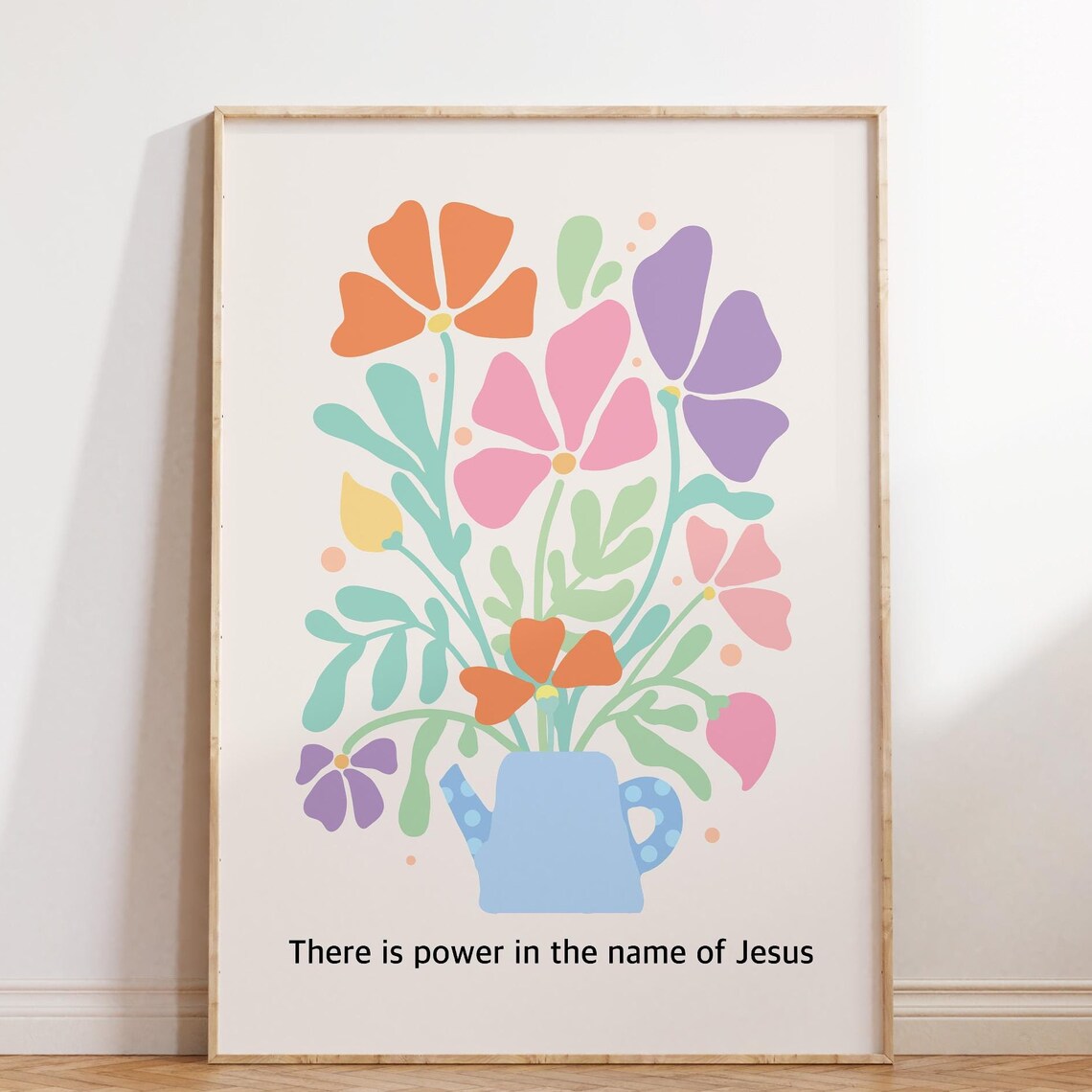 There Is Power In The Name Of Jesus Floral Wall Quote Poster