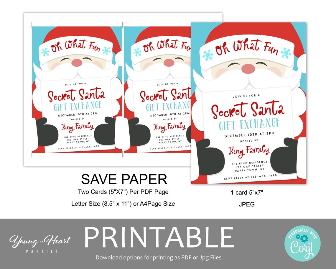 Secret Santa Gift Exchange Invitation Questionnaire Set Poster - Image 2