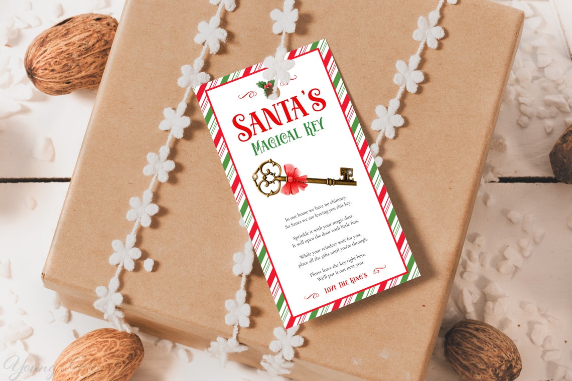 Santas Magical Key Tag Poem for Homes Without Chimney Poster
