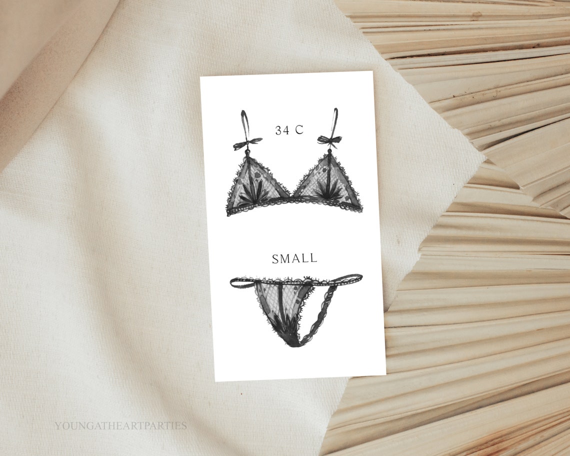 Fun Bachelorette Party Lingerie Guess the Size Game Card Poster