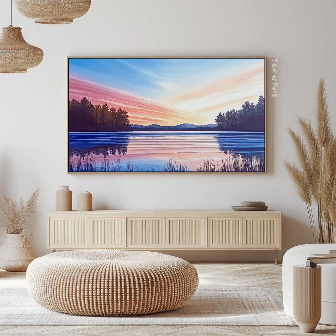 Frame Tv Art Of Minimalist Blue Sky Decor Moody Abstract Tv Artwork 169 - Image 2