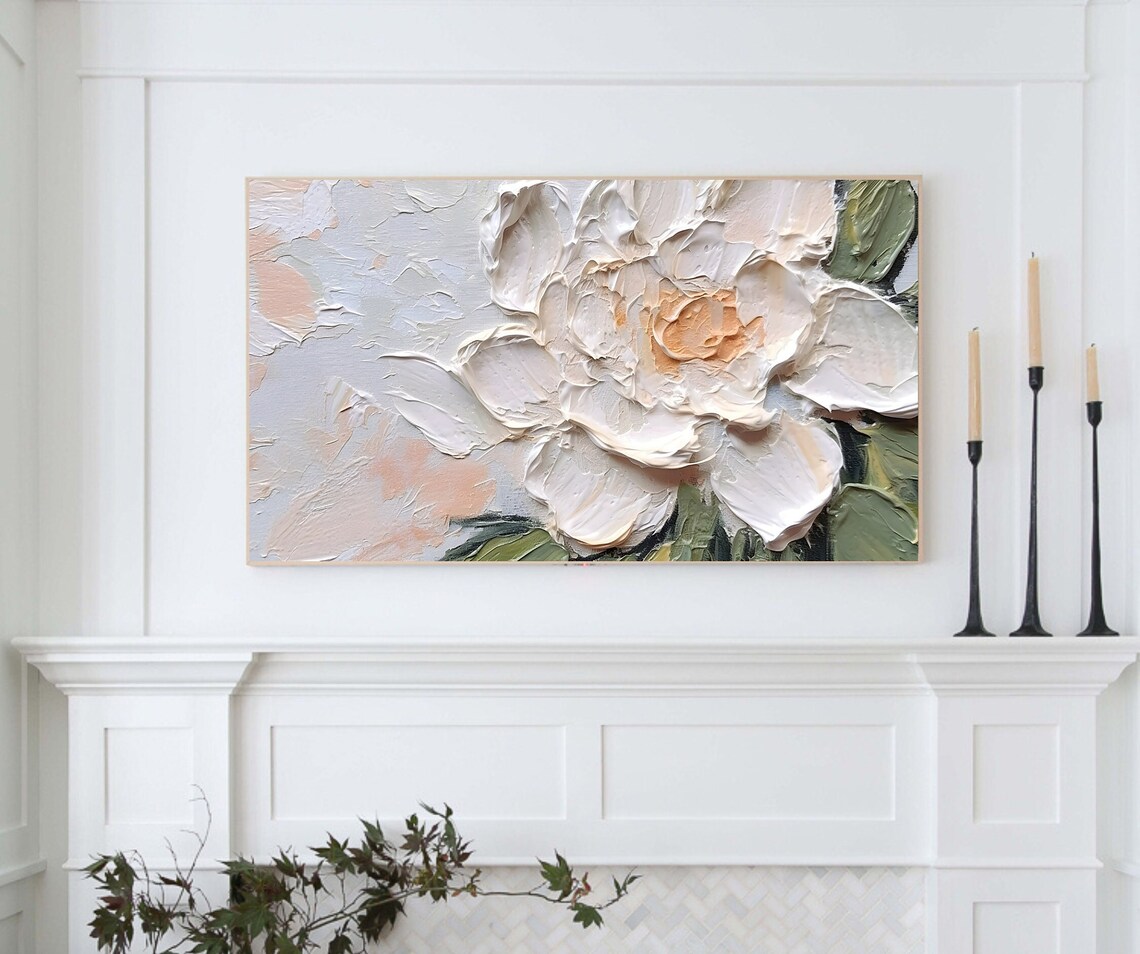 Abstract Spring Flower Painting, Floral TV Art Print - Image 6