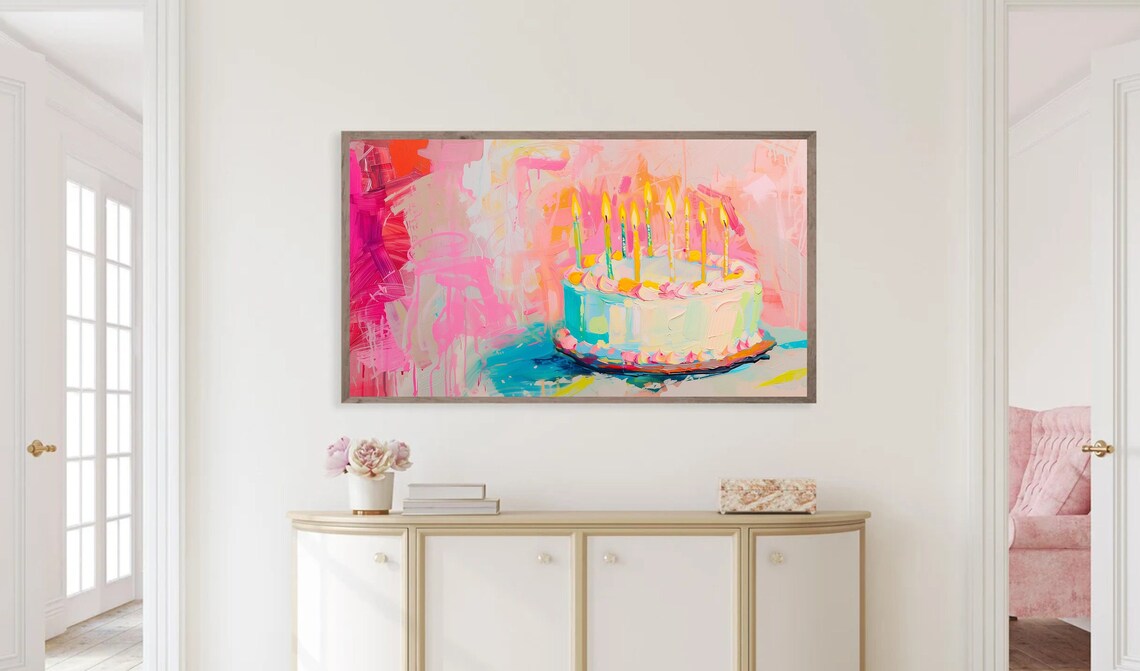 Birthday Cake Art Print, Colorful Birthday Theme - Image 3
