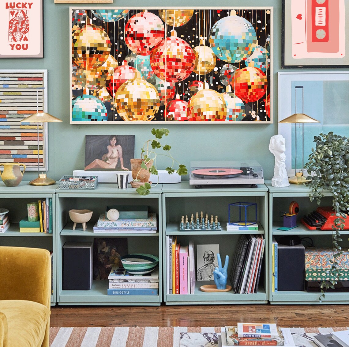 Disco Ball New Year's Eve Party Art Print - Image 3