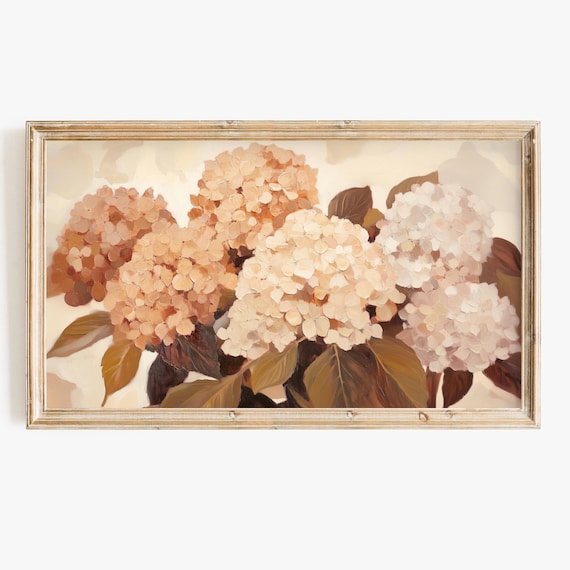 Spring Floral Hydrangea Painting, Farmhouse Decor