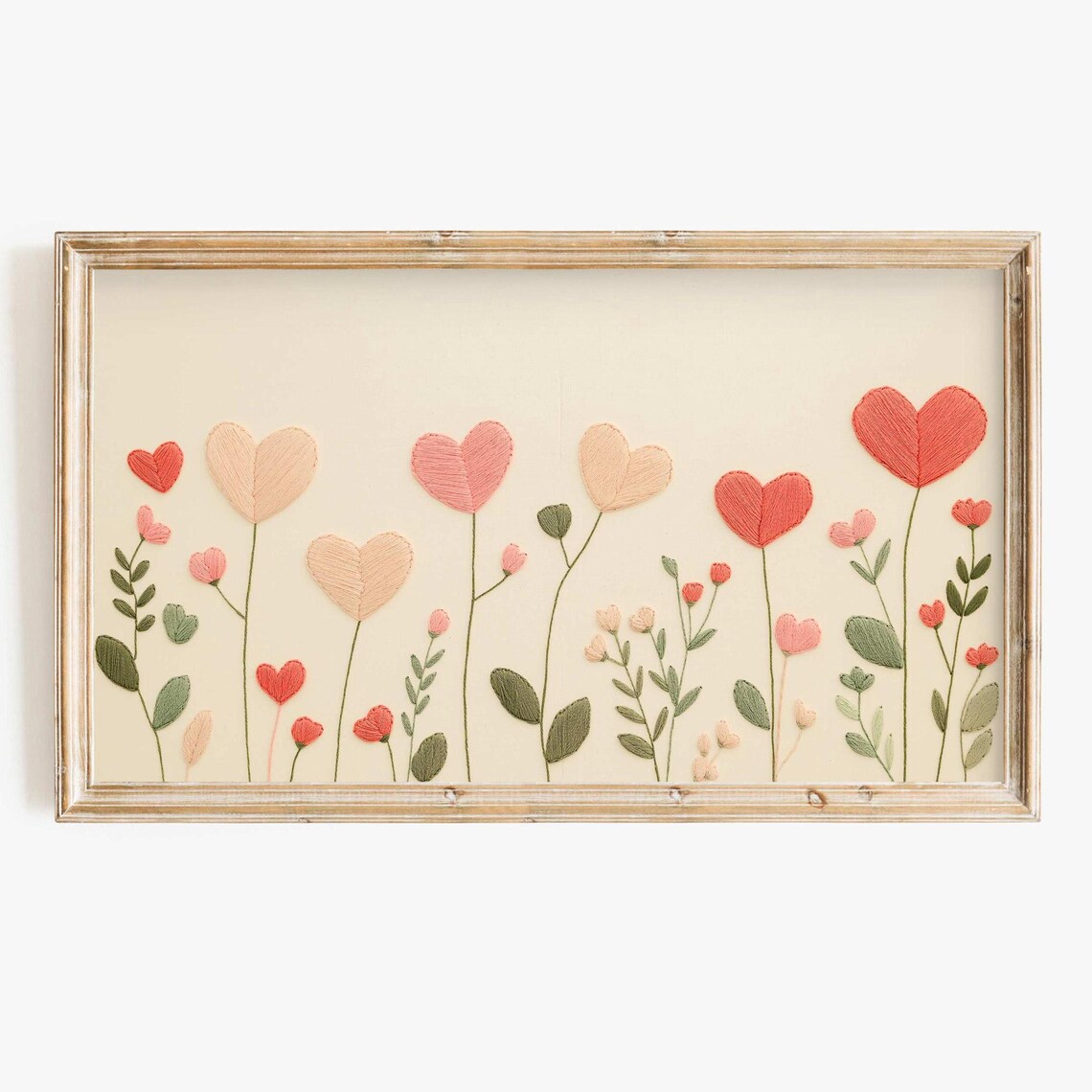 Valentine Embroidery Wildflower Heart Art Print