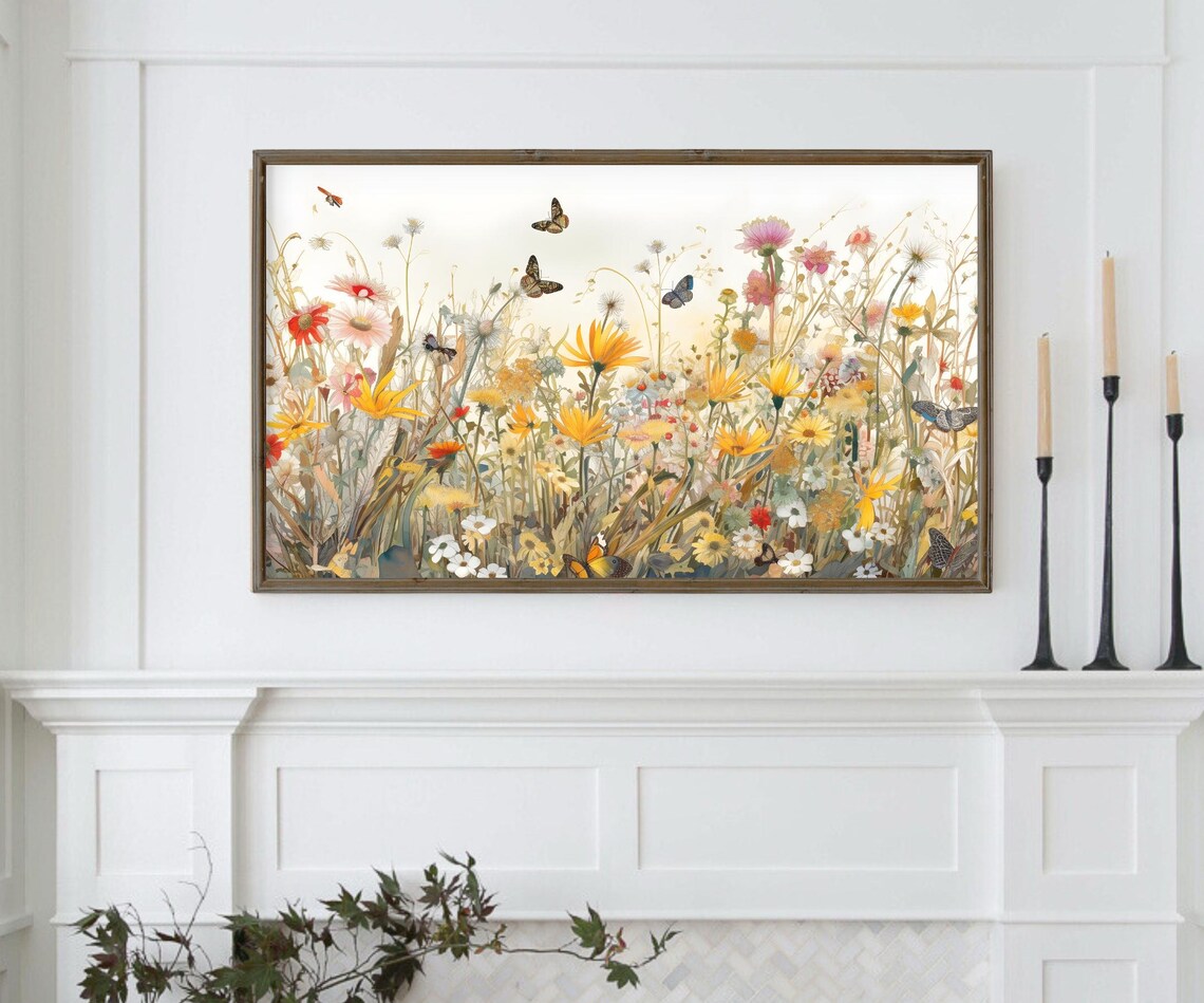 Wildflowers Butterfly Garden Botanical Art Print - Image 4