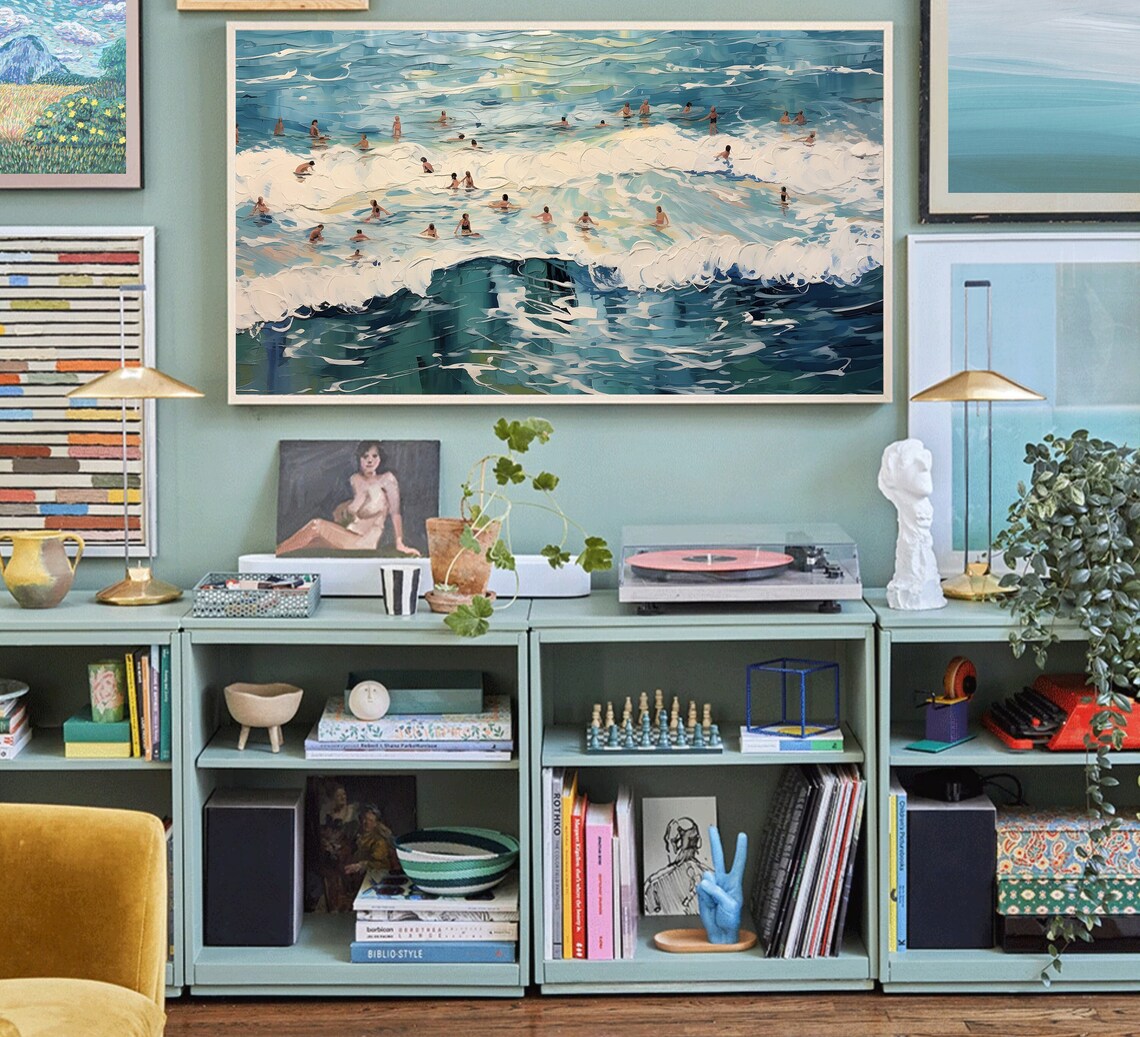 Abstract Summer Seascape Swimming Pop Art Poster - Image 2
