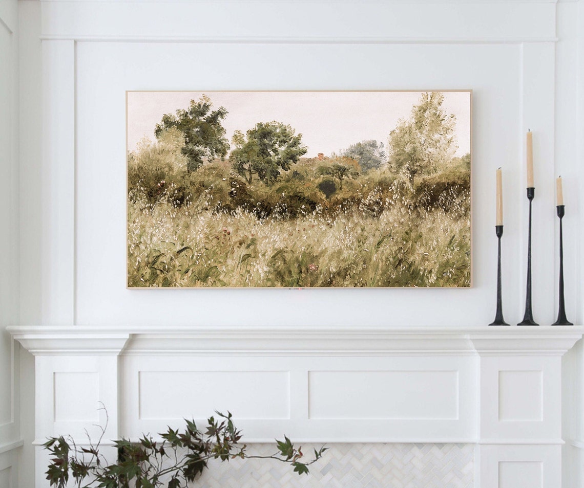 Golden Wheat Field With Green Trees Vintage Countryside Summer Poster - Image 3