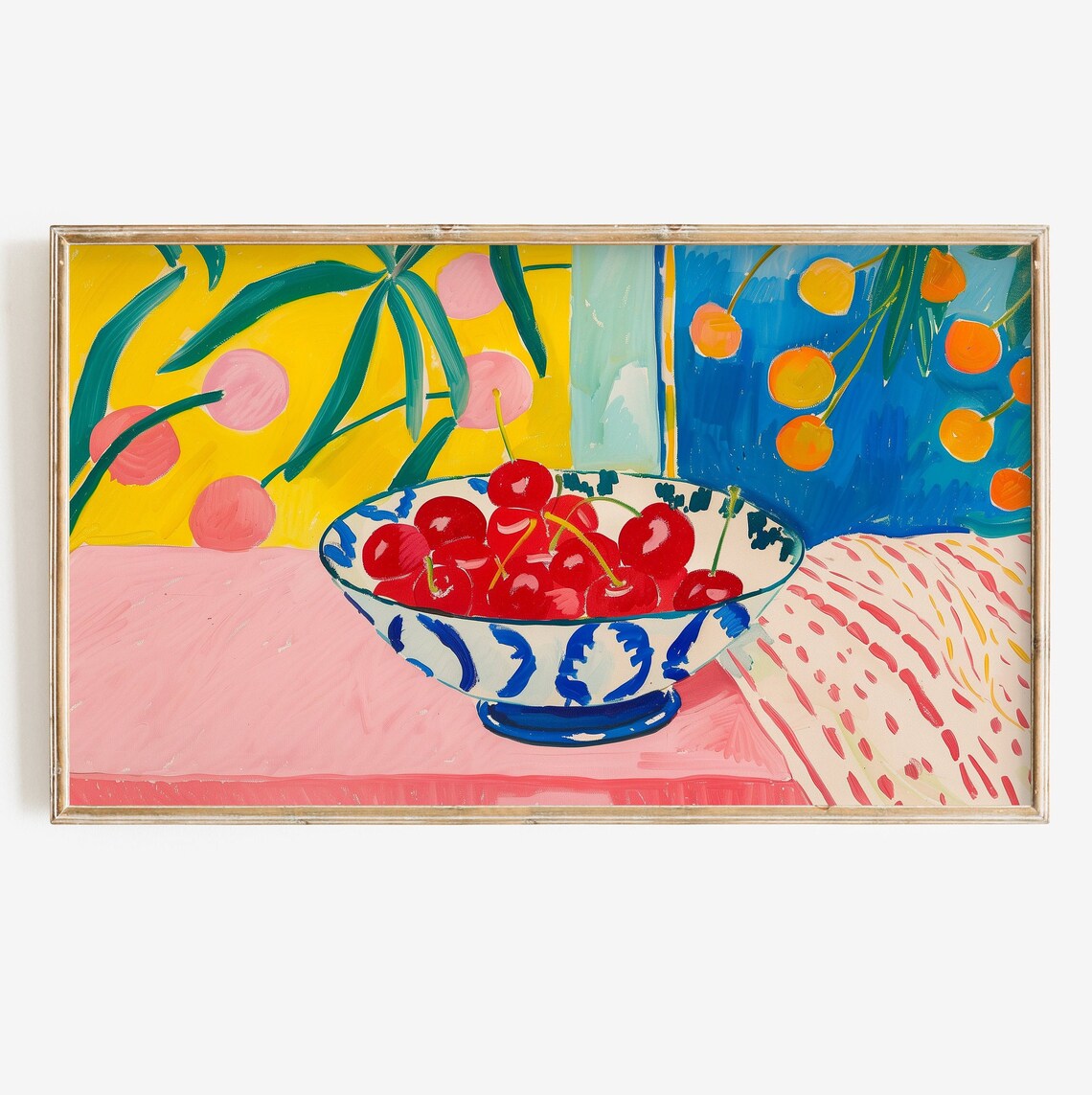 Colorful Cherry Still Life Summer Art Print