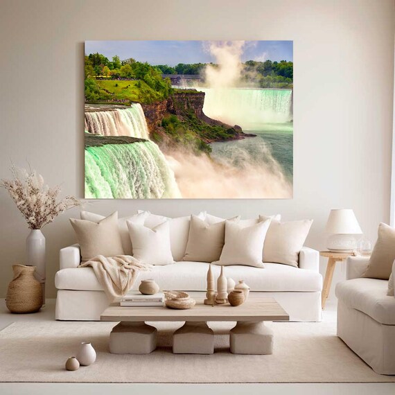 Niagara Falls Cascading Waterfall Scenic Nature Photography Poster