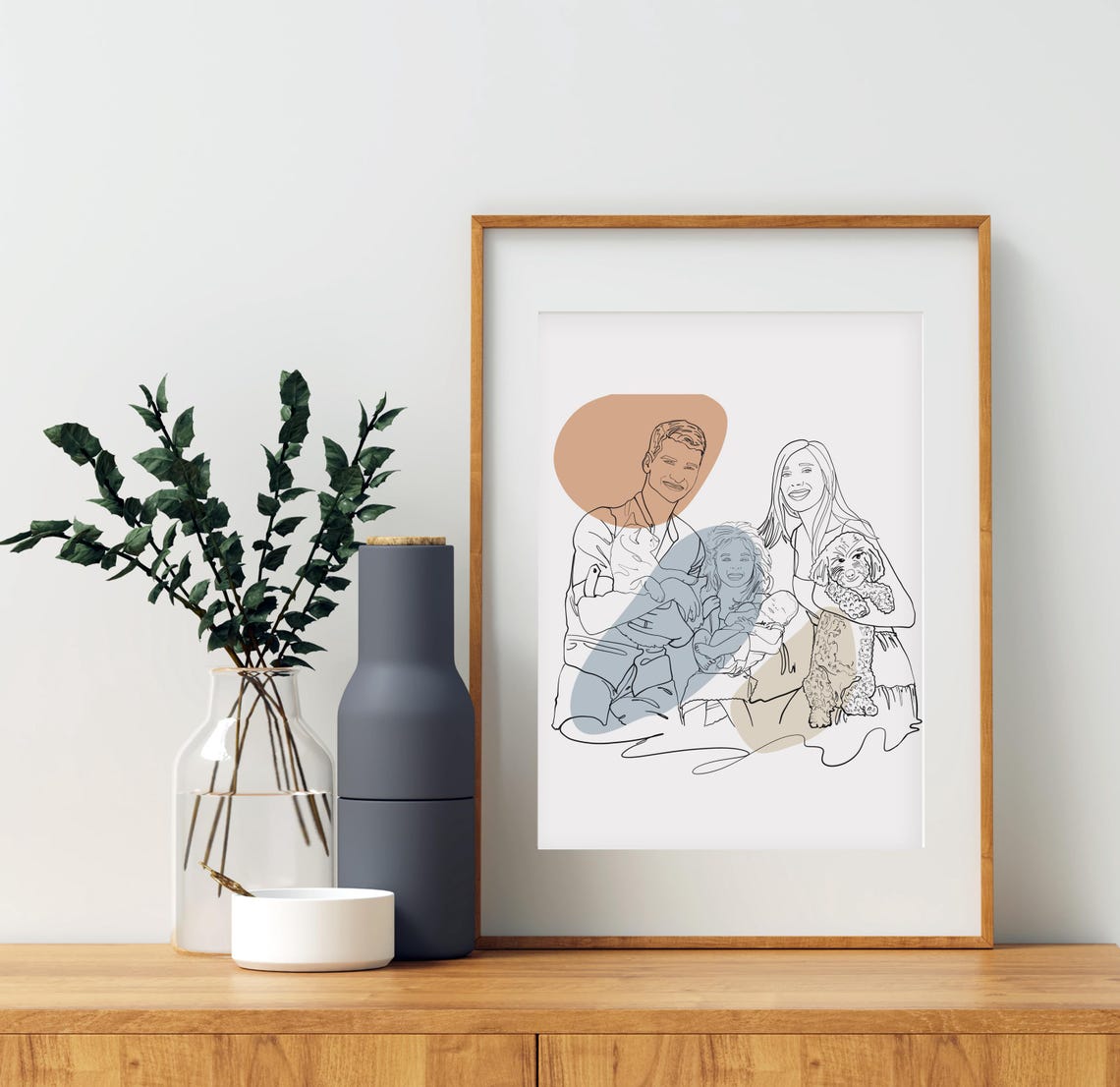 Custom Family Line Art Portrait Personalization Line Drawing Gift Birthday Gift Line Art Portrait Personalized Faceless