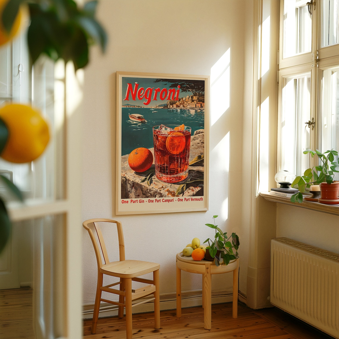 Classic Negroni Cocktail Vintage Style Art Print - Image 3