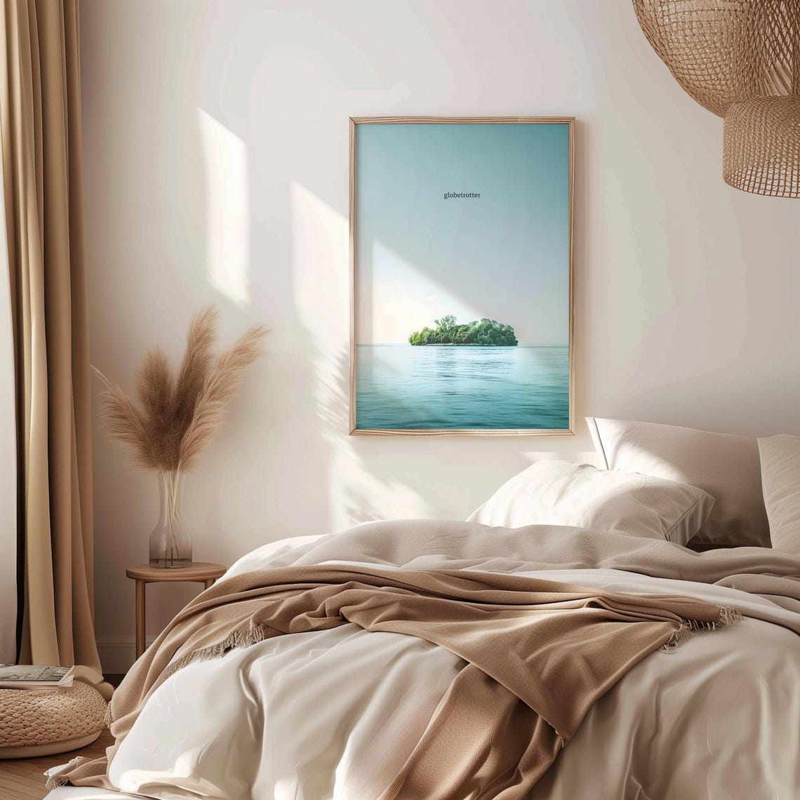 Tiny Green Island Globetrotter Quote Minimalist Photo Poster - Image 2