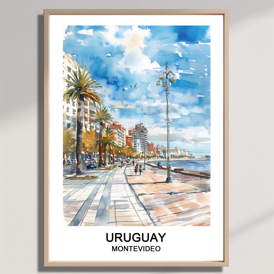 Montevideo Uruguay Watercolor Travel Print