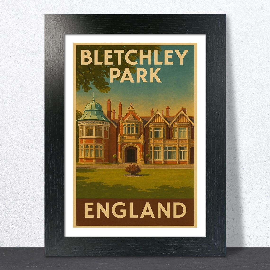 Bletchley Park Mansion Codebreakers Historic England Travel Poster