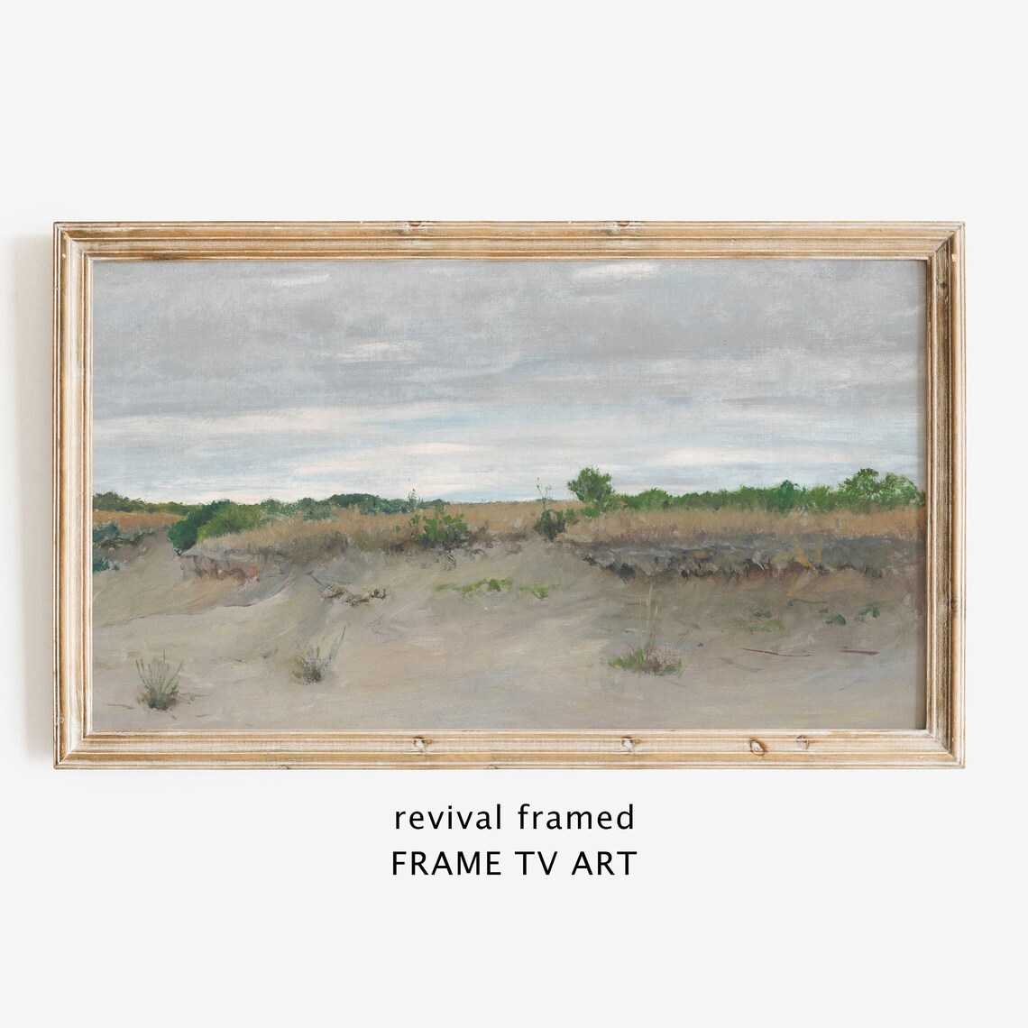 Neutral Sand Dunes Beach Landscape Vintage Coastal Painting Art Poster