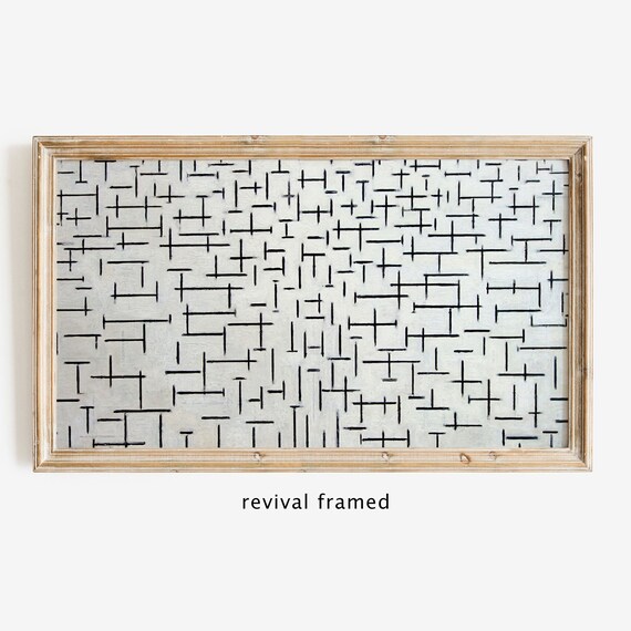 Piet Mondrian Black Grid Minimalist Abstract Composition Poster