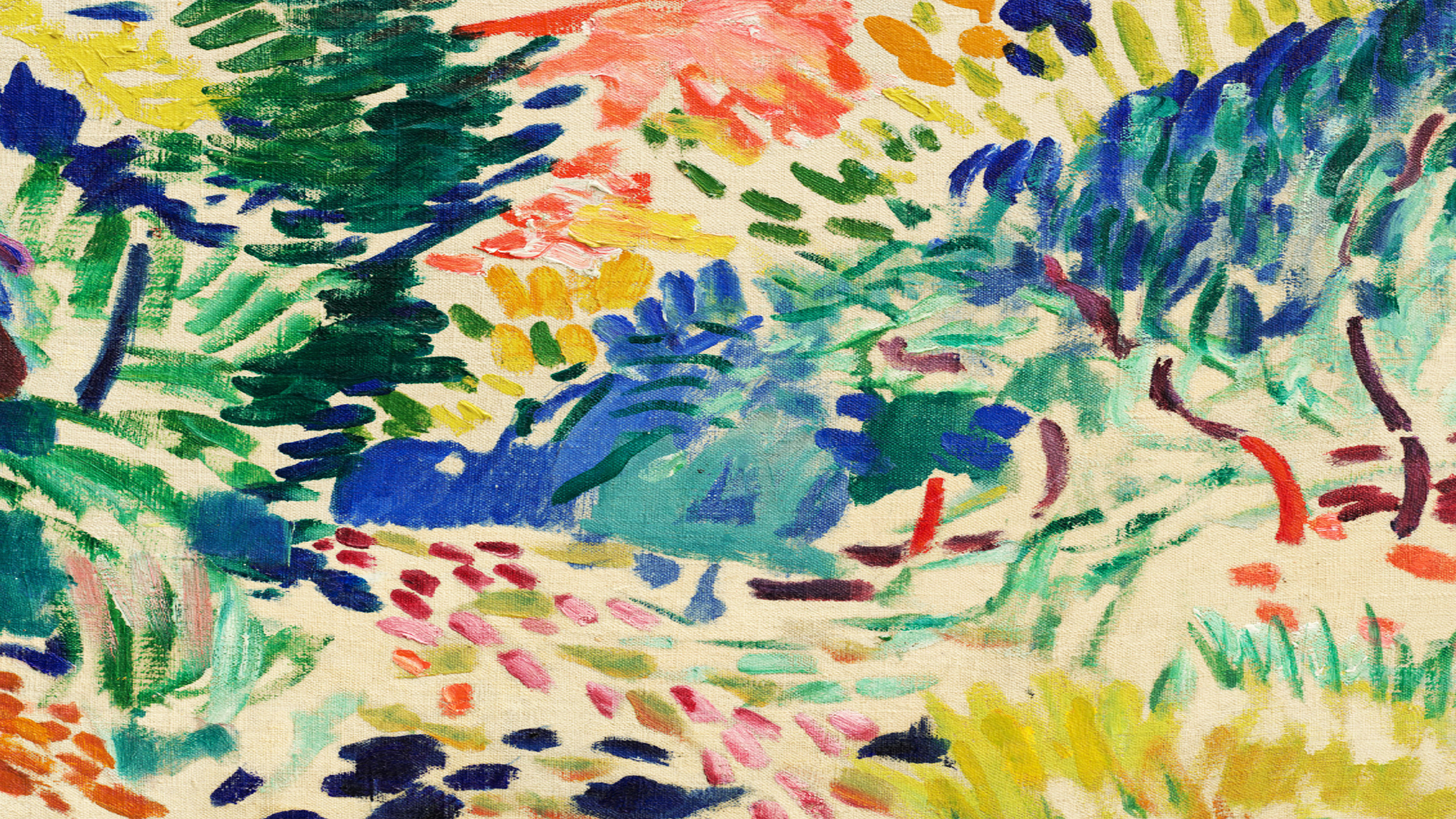 Fauvist Abstract Garden Landscape Painting with Bold Colorful Brushstrokes Poster - Image 2