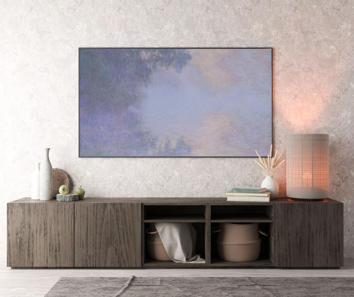 Dreamy Pastel Abstract Cloud Painting in Soft Lavender Hues Poster - Image 4