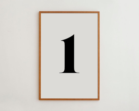 Number One Print, Minimalist Nursery Wall Art