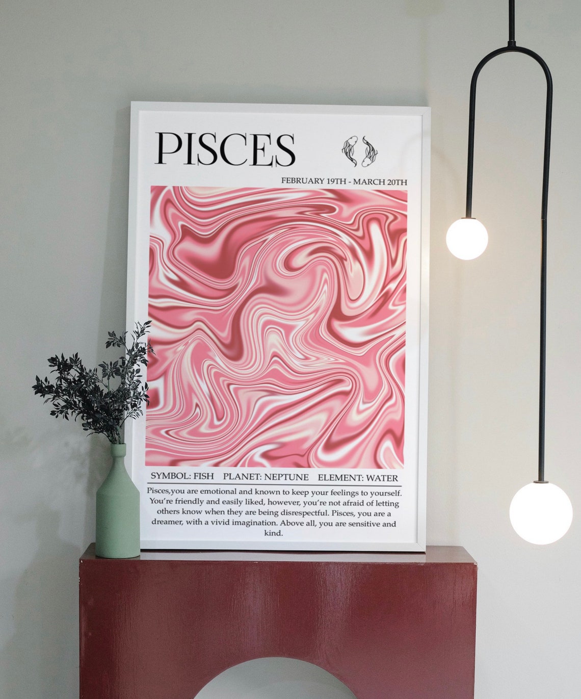 Pisces Zodiac Astrology Print, Horoscope Birthday Gift - Image 3