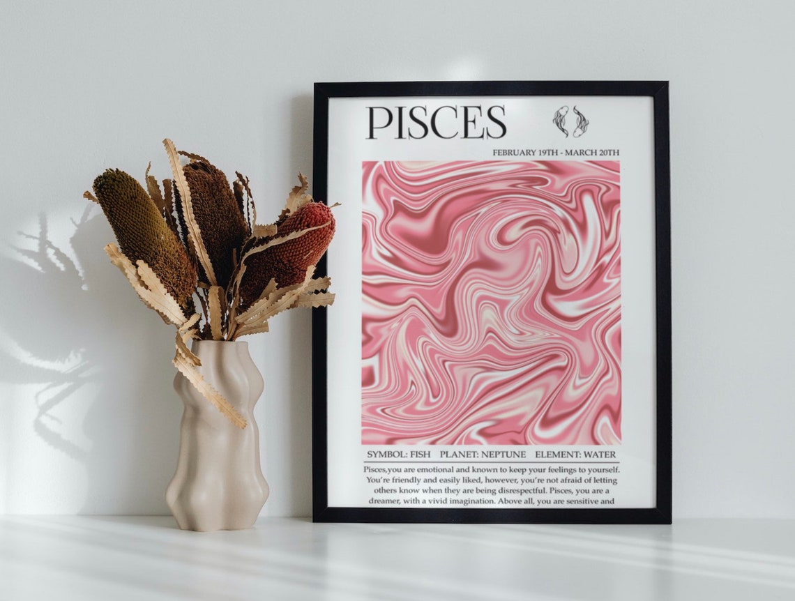 Pisces Zodiac Astrology Print, Horoscope Birthday Gift - Image 2