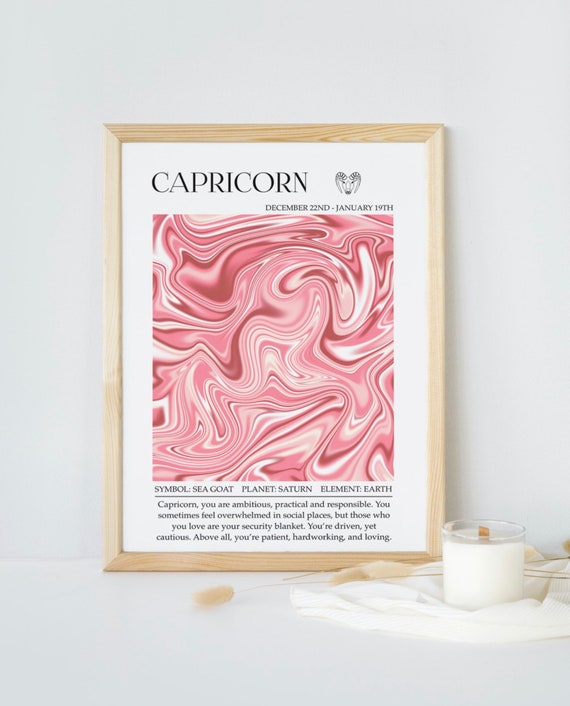 Capricorn Zodiac Print, Custom Astrology Gift