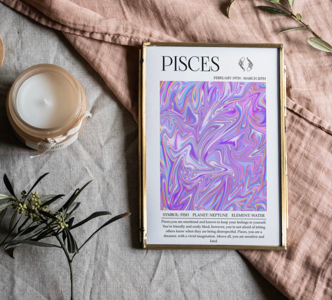 Pisces Zodiac Print, Astrology Wall Art - Image 4