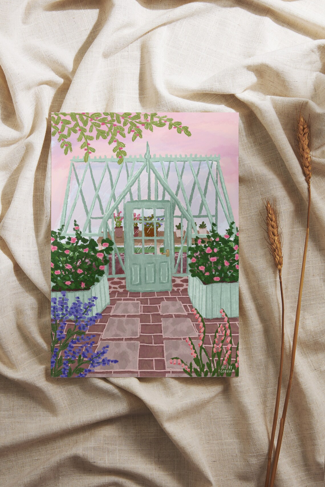Greenhouse Print, Spring Flowers Garden Art Print - Image 4